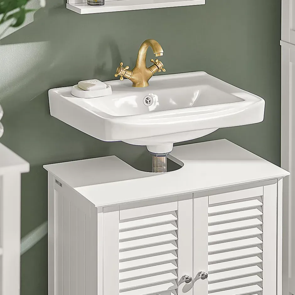 Sobuy Meuble Sous-Lavabo Meuble de Salle de Bain Vasque - 2 portes, FRG237-W,* Meuble Sous Lavabo