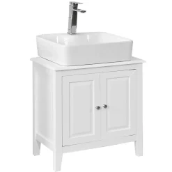 Sobuy Meuble Sous-Lavabo Meuble de Salle de Bain, FRG202-W,* Meuble Sous-Vasque