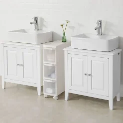 Sobuy Meuble Sous-Lavabo Meuble de Salle de Bain, FRG202-W,* Meuble Sous-Vasque