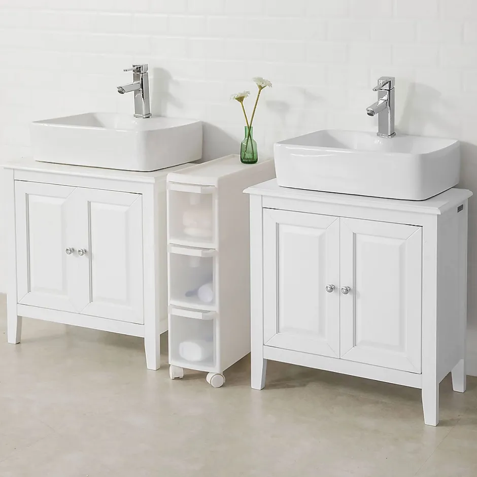 Sobuy Meuble Sous-Lavabo Meuble de Salle de Bain, FRG202-W,* Meuble Sous-Vasque