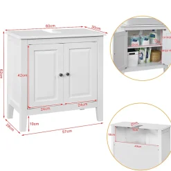 Sobuy Meuble Sous-Lavabo Meuble de Salle de Bain, FRG202-W,* Meuble Sous-Vasque