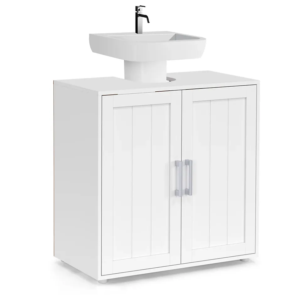 IDMarket Meuble sous-lavabo salle de bain WALDO bois blanc