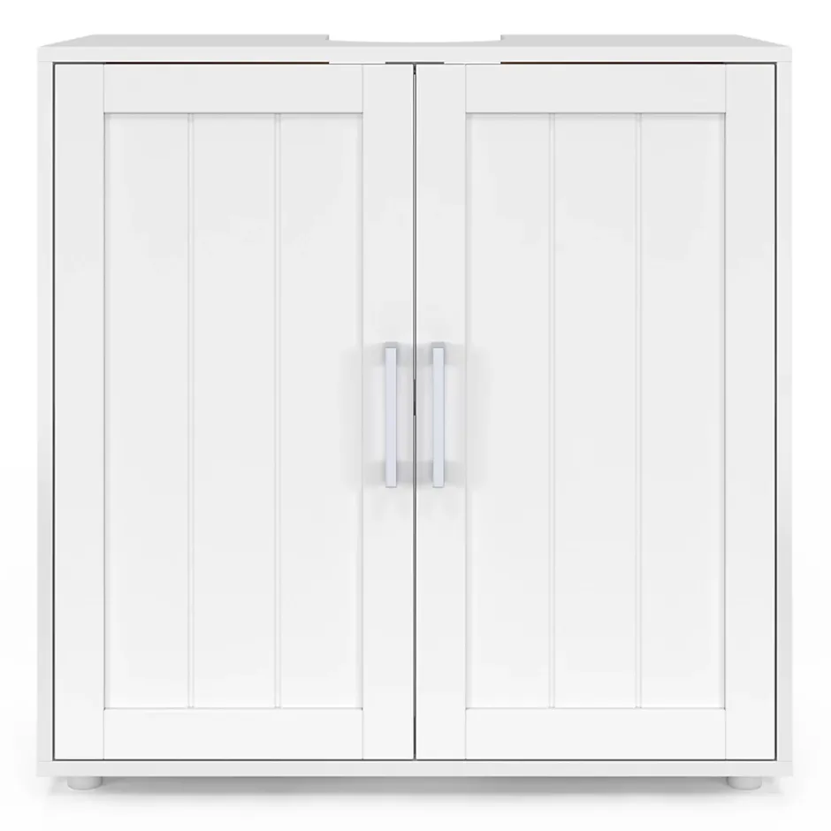 IDMarket Meuble sous-lavabo salle de bain WALDO bois blanc