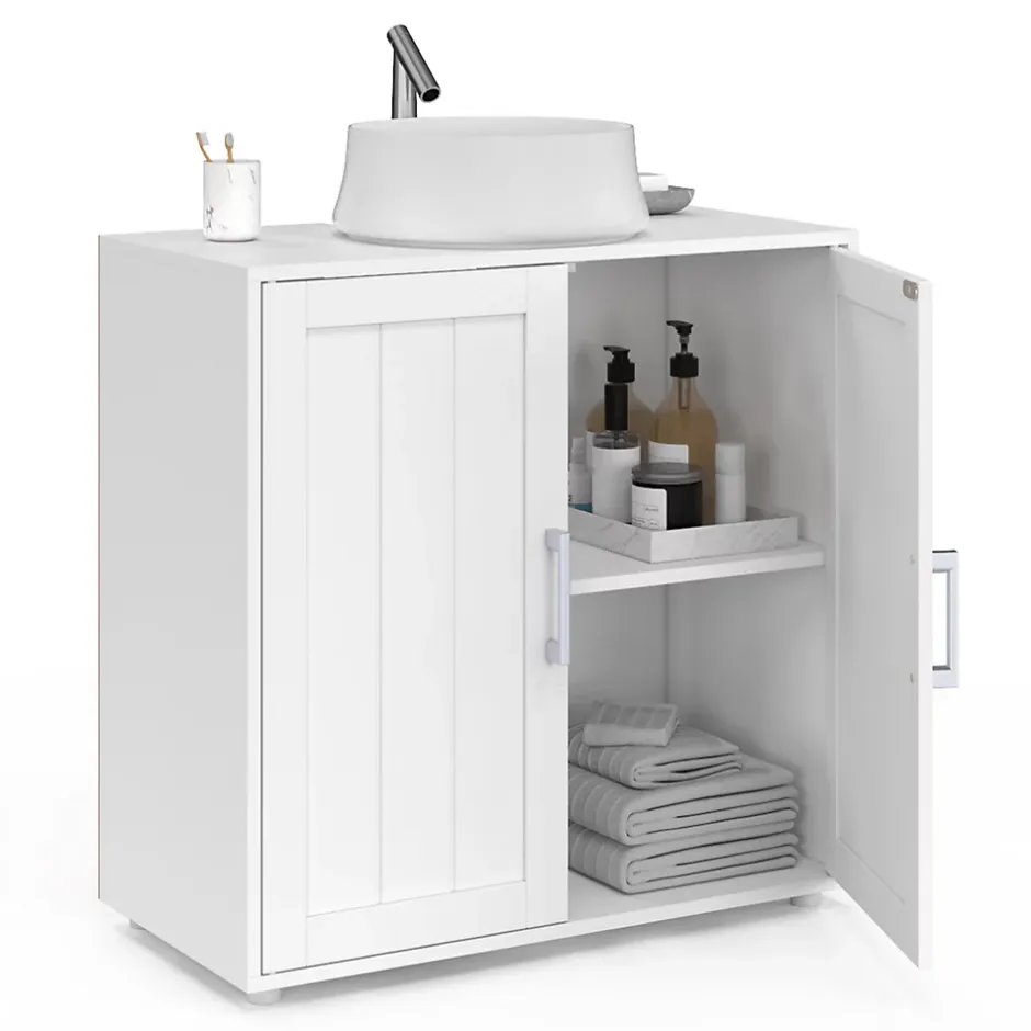 IDMarket Meuble sous-lavabo salle de bain WALDO bois blanc
