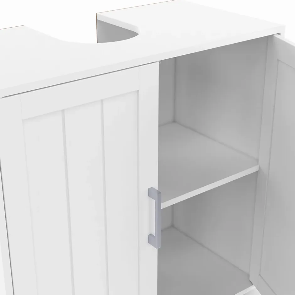 IDMarket Meuble sous-lavabo salle de bain WALDO bois blanc