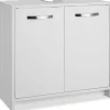 Tectake Meuble sous-lavabo spacieux avec capacité de charge de 20 kg blanc* Lave-Mains