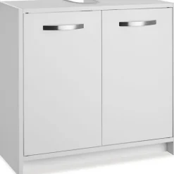 Tectake Meuble sous-lavabo spacieux avec capacité de charge de 20 kg blanc* Lave-Mains