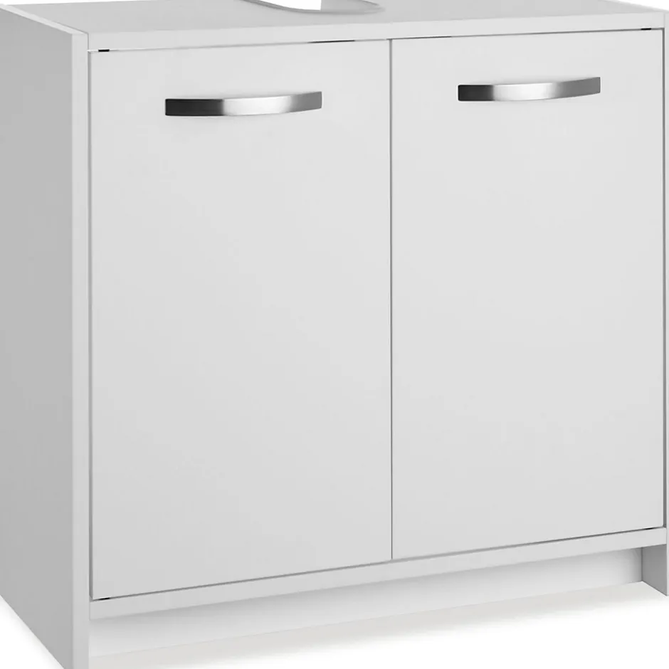 Tectake Meuble sous-lavabo spacieux avec capacité de charge de 20 kg blanc* Lave-Mains