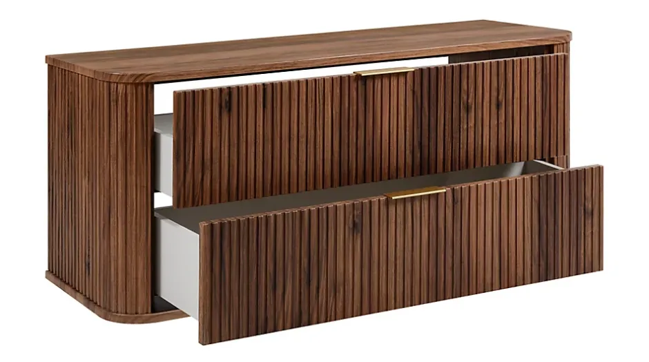 Furnidea Meuble sous-vasque à suspendre GLAMOUR coloris noyer foncé 120 cm
