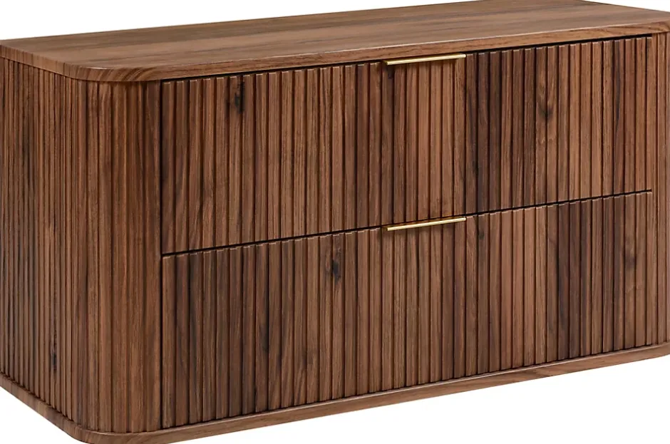 Furnidea Meuble sous-vasque à suspendre GLAMOUR coloris noyer foncé 100 cm
