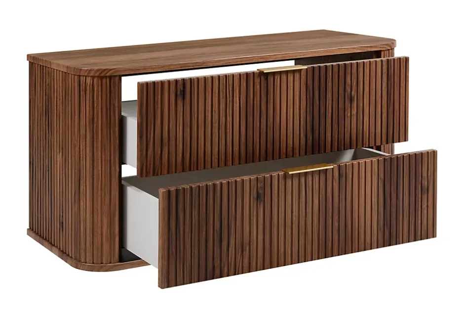 Furnidea Meuble sous-vasque à suspendre GLAMOUR coloris noyer foncé 100 cm