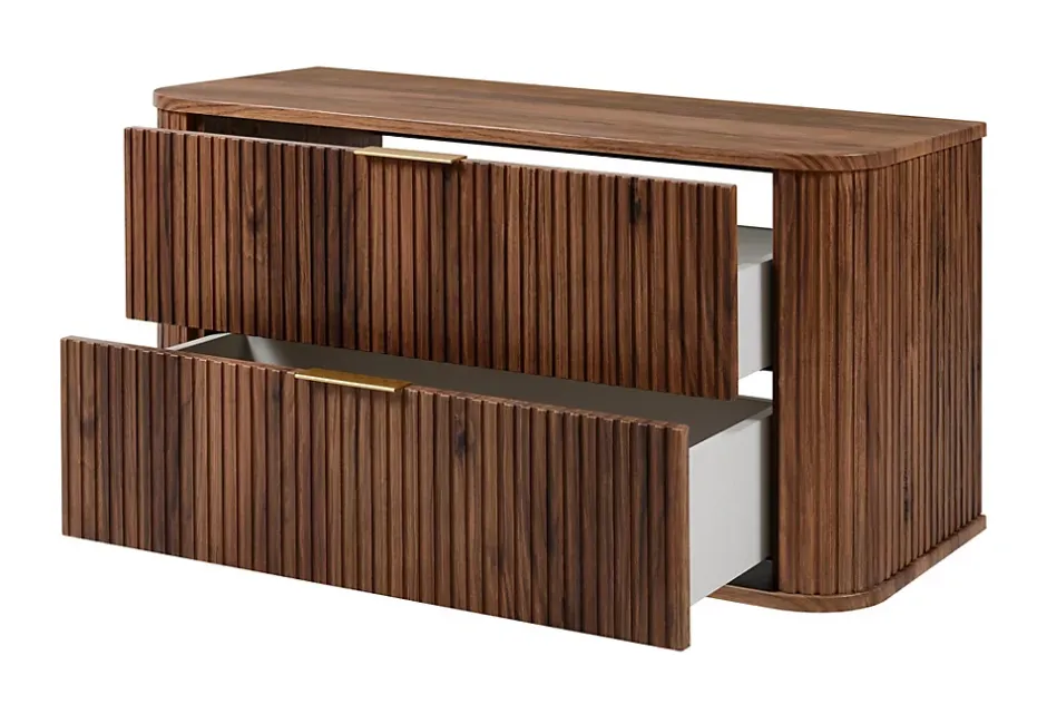 Furnidea Meuble sous-vasque à suspendre GLAMOUR coloris noyer foncé 100 cm