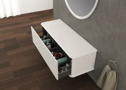 Baden Meuble sous-vasque à suspendre l.141 cm avec plan de toilette, blanc mat, Idra