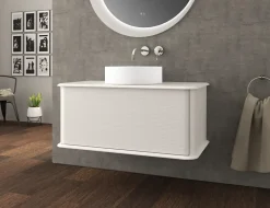Baden Meuble sous-vasque à suspendre l.95 cm avec plan de toilette et vasque à poser, blanc mat, Idra