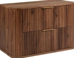 Furnidea Meuble sous-vasque à suspendre GLAMOUR coloris noyer foncé 80 cm