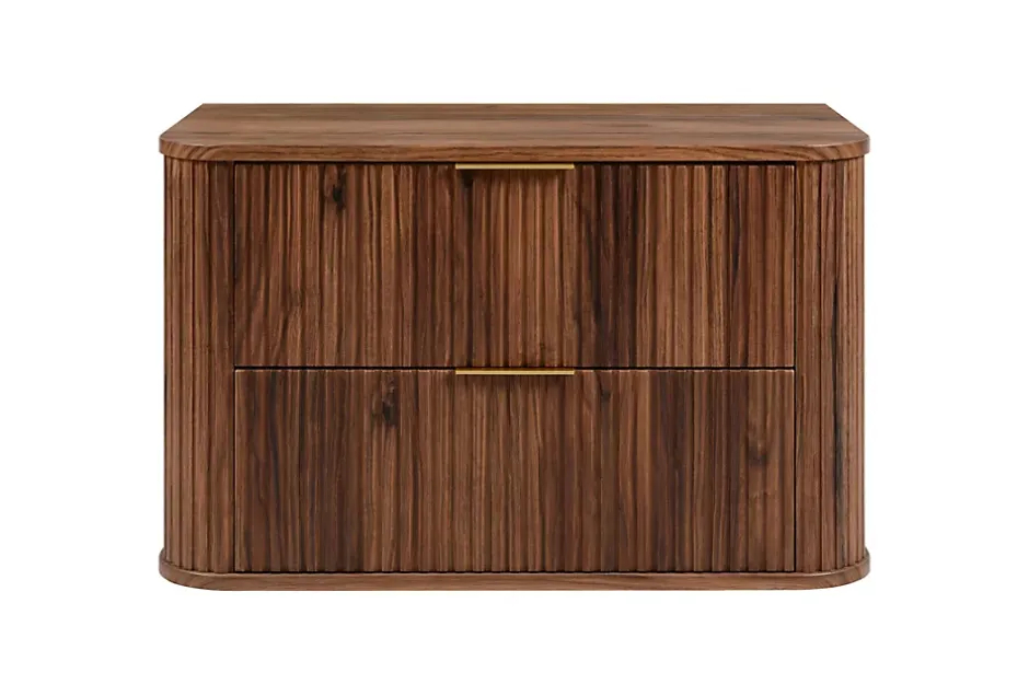 Furnidea Meuble sous-vasque à suspendre GLAMOUR coloris noyer foncé 80 cm