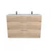 Weber Industries Meuble sous-vasque 3 tiroirs MARBELLA 120 cm + vasque / Décor Chêne blanchi