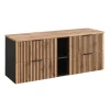 Petits-Meubles Meuble sous-vasque 140cm 2 niches Gaia Bois et Noir