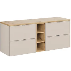 Petits-Meubles Meuble sous-vasque 140cm 3 niches Alba Cachemire* Meuble Sous-Vasque