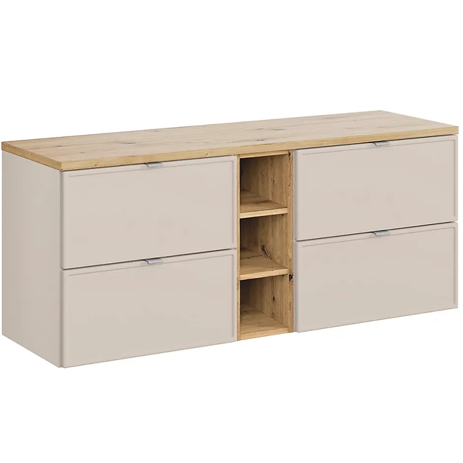 Petits-Meubles Meuble sous-vasque 140cm 3 niches Alba Cachemire* Meuble Sous-Vasque