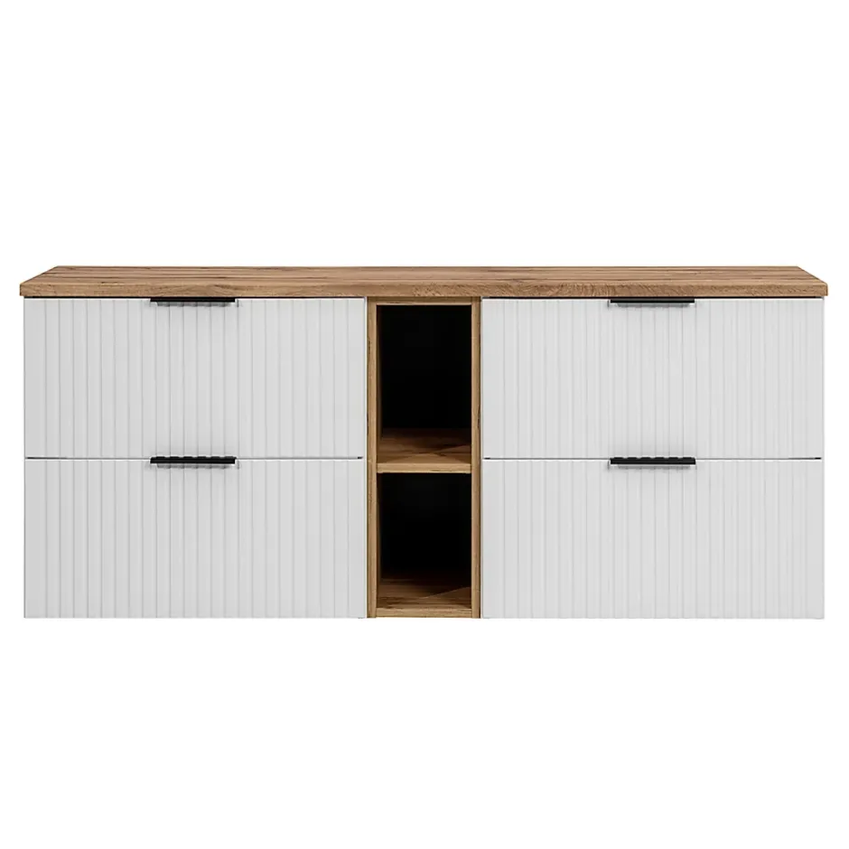 Petits-Meubles Meuble sous-vasque 140cm 2 niches Adriel Blanc