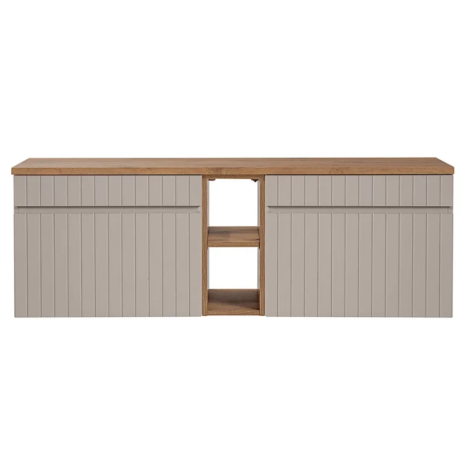 Petits-Meubles Meuble sous-vasque 140cm 2 niches Zelie Cachemire et Bois* Meuble Sous-Vasque
