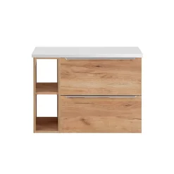 Petits-Meubles Meuble sous-vasque 80cm 2 niches April Bois et Blanc* Meuble Sous-Vasque
