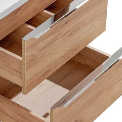 Petits-Meubles Meuble sous-vasque 80cm 2 niches April Bois et Blanc* Meuble Sous-Vasque