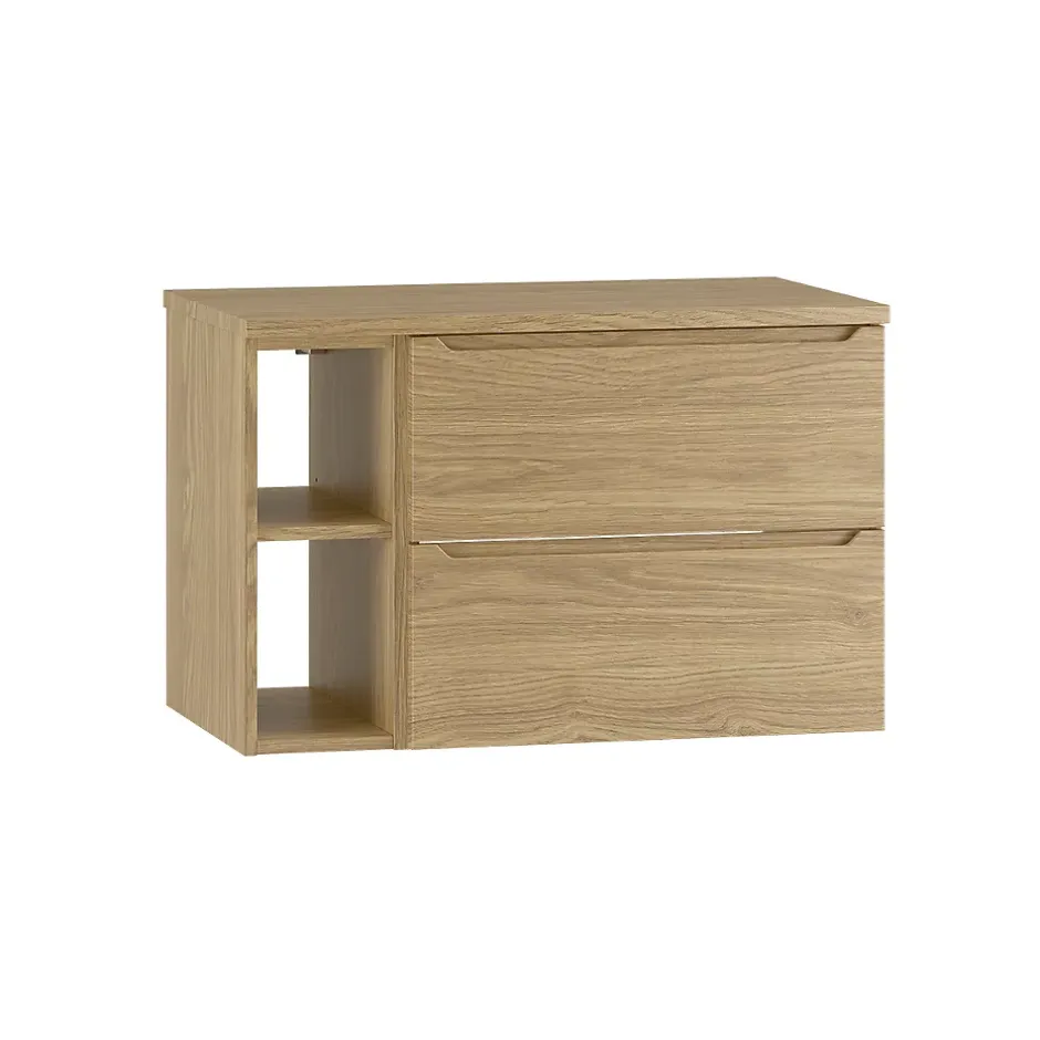 Petits-Meubles Meuble sous-vasque 80cm 2 niches plan de toilette Viggo Bois* Meuble Sous-Vasque