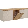 Petits-Meubles Meuble sous-vasque 160cm 4 portes panier à linge Manoa Cachemire et Bois