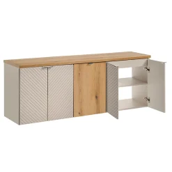 Petits-Meubles Meuble sous-vasque 160cm 4 portes panier à linge Manoa Cachemire et Bois