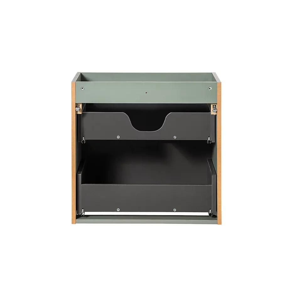 Petits-Meubles Meuble sous-vasque 140cm 4 tiroirs 2 niches Jade Vert et Bois* Meuble Sous-Vasque