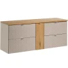 Petits-Meubles Meuble sous-vasque 140cm 4 tiroirs 1 porte Manoa Cachemire et bois* Meuble Sous-Vasque