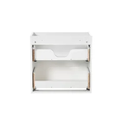 Petits-Meubles Meuble sous-vasque 140cm 4 tiroirs 2 niches Riva Blanc et Bois* Meuble Sous-Vasque