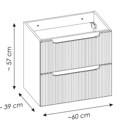 Petits-Meubles Meuble sous-vasque 140cm 4 tiroirs 2 niches Riva Blanc et Bois* Meuble Sous-Vasque