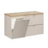 Petits-Meubles Meuble sous-vasque 100cm panier à linge Alba Cachemire