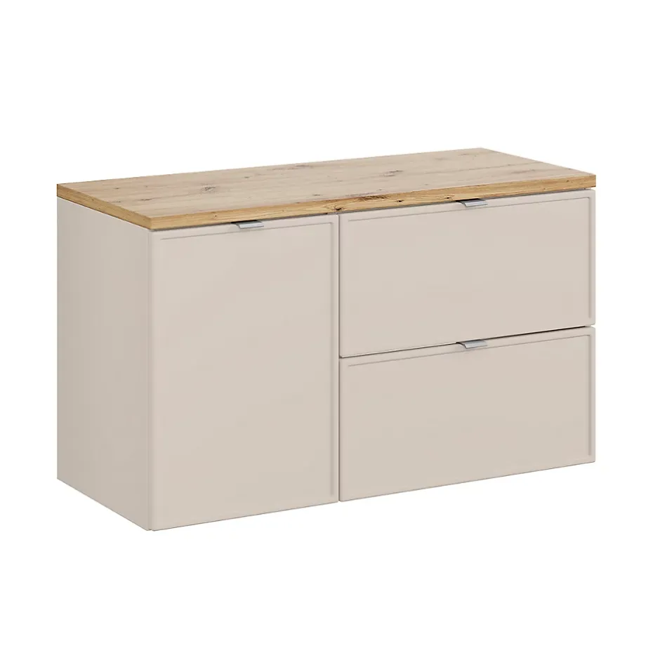 Petits-Meubles Meuble sous-vasque 100cm panier à linge Alba Cachemire