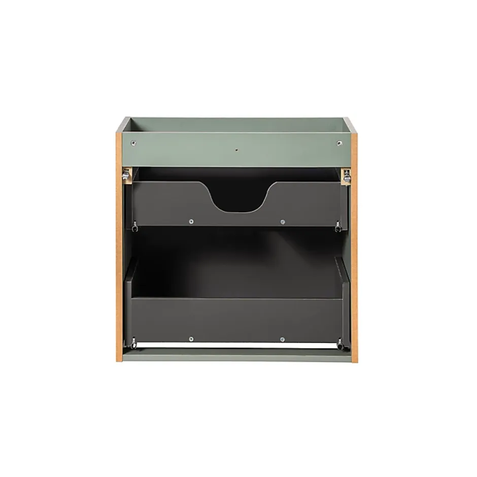 Petits-Meubles Meuble sous-vasque 160cm panier à linge Jade Vert et Bois