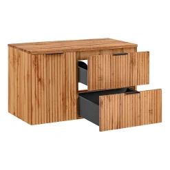Petits-Meubles Meuble sous-vasque 100cm panier à linge Adriel Bois