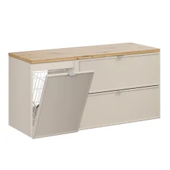Petits-Meubles Meuble sous-vasque 120cm panier à linge Alba Cachemire