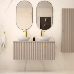 Petits-Meubles Meuble sous-vasque 120cm plan de toilette Izae Cachemire* Meuble Sous-Vasque