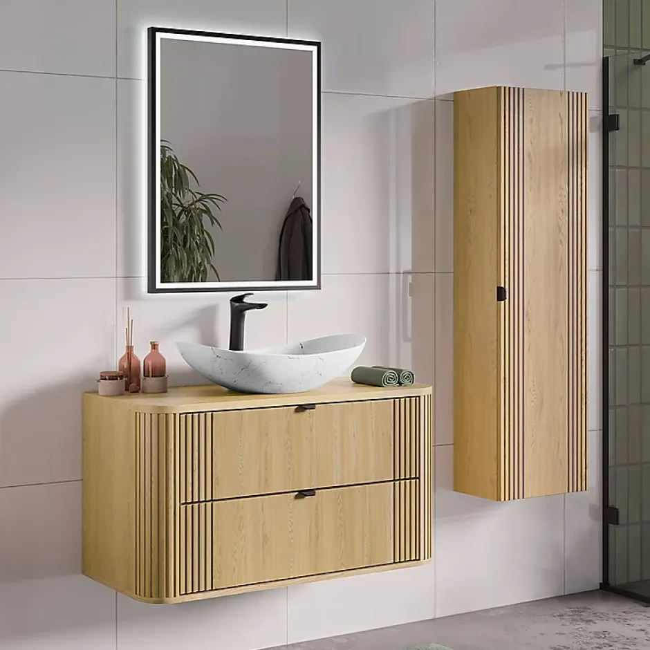 Petits-Meubles Meuble sous-vasque 100cm plan de toilette Mila Bois* Meuble Sous-Vasque