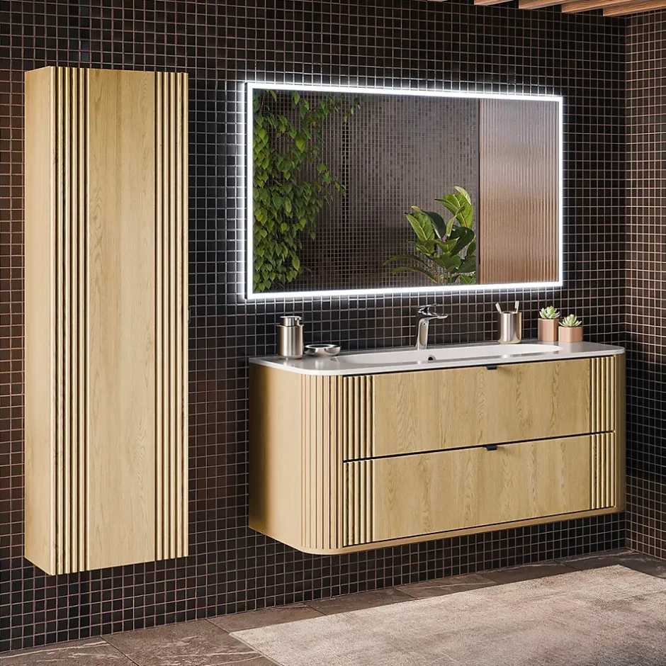 Petits-Meubles Meuble sous-vasque 120cm plan de toilette Mila Bois