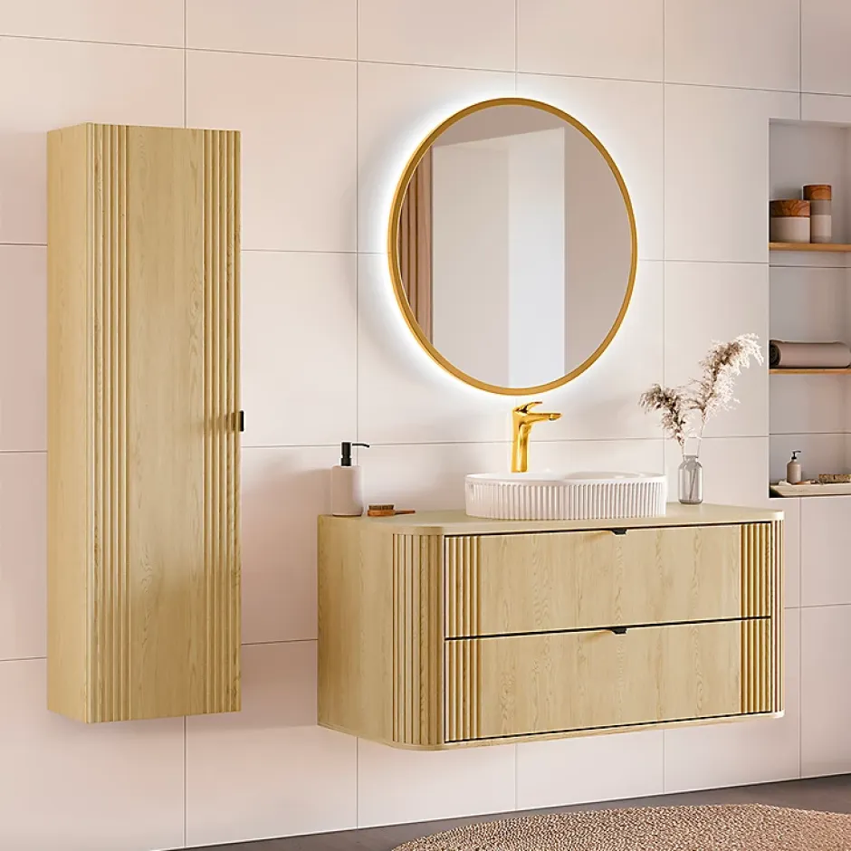 Petits-Meubles Meuble sous-vasque 120cm plan de toilette Mila Bois