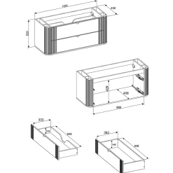 Petits-Meubles Meuble sous-vasque 120cm plan de toilette Mila Bois