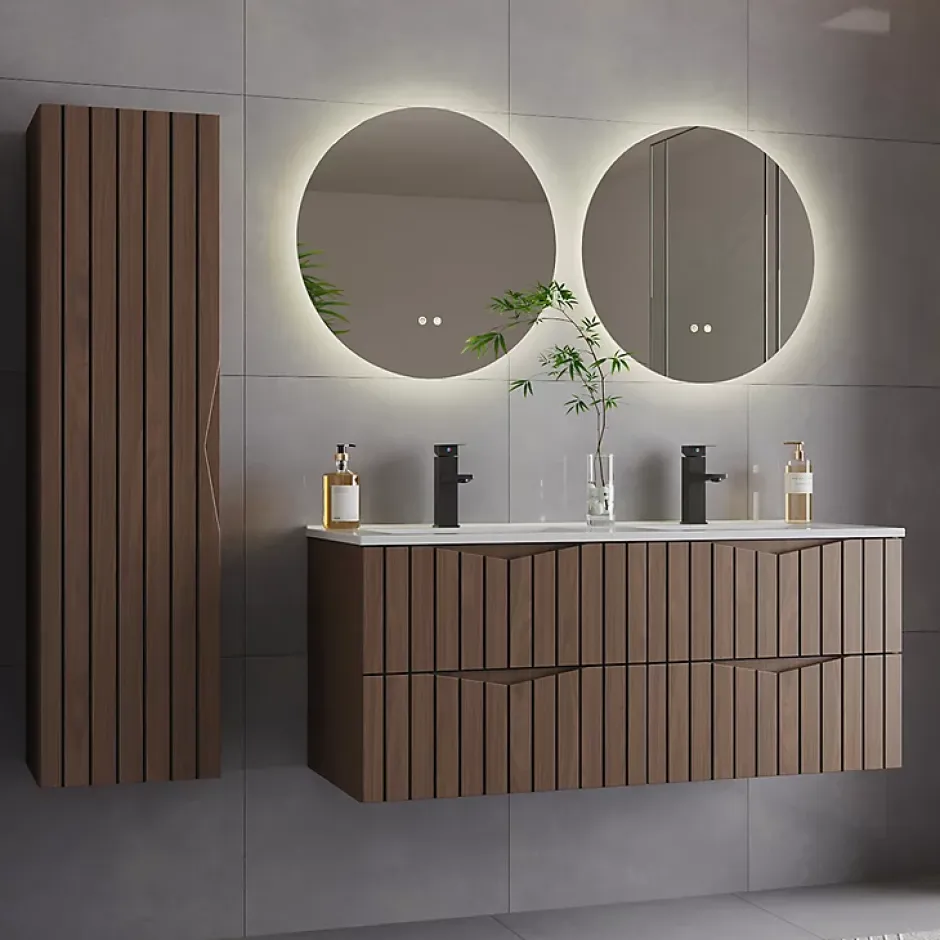Petits-Meubles Meuble sous-vasque 120cm Siena bois et noir* Meuble Sous-Vasque