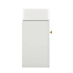 Okwish Meuble Sous-Vasque Suspendu avec Vasque - Meuble Salle de Bain Compact, MDF, 46x26x56 cm - Blanc