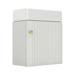 Okwish Meuble Sous-Vasque Suspendu avec Vasque - Meuble Salle de Bain Compact, MDF, 46x26x56 cm - Blanc