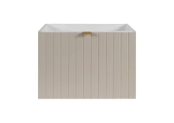 Furnidea Meuble sous-vasque suspendu HARMO 60 cm Façade rainuré cachemire semi-mat* Meuble Sous Lavabo