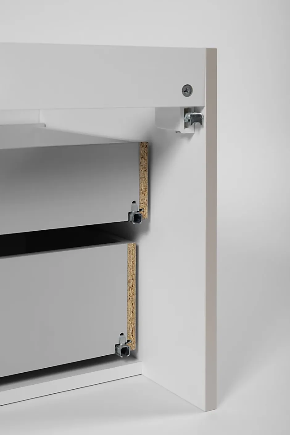 Furnidea Meuble sous-vasque suspendu HARMO 60 cm Façade rainuré cachemire semi-mat* Meuble Sous Lavabo